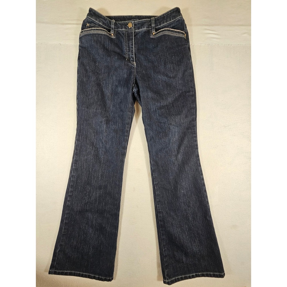 Jones New York Signature Dark Wash Bootcut Stretch Jeans Size 8 32 Inseam